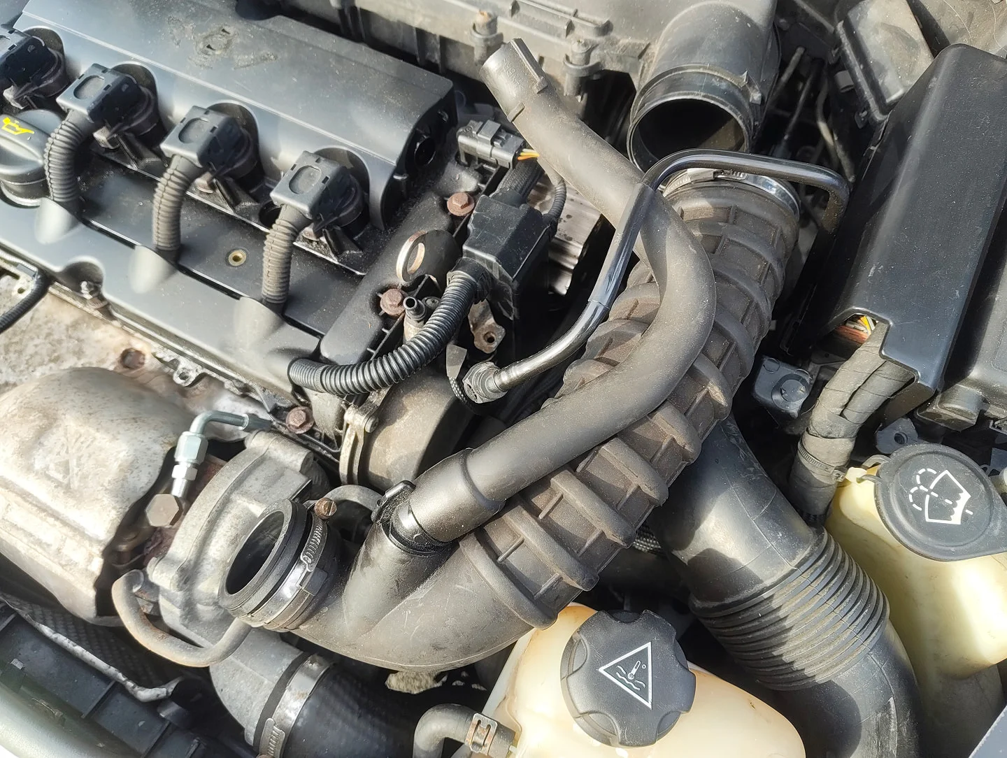 Boost intake hoses removed
