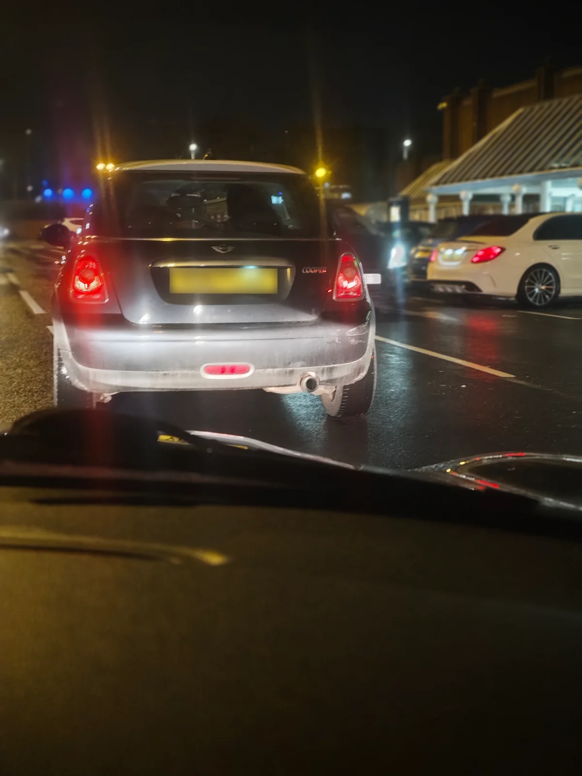 Grey MINI R56 Cooper S at night