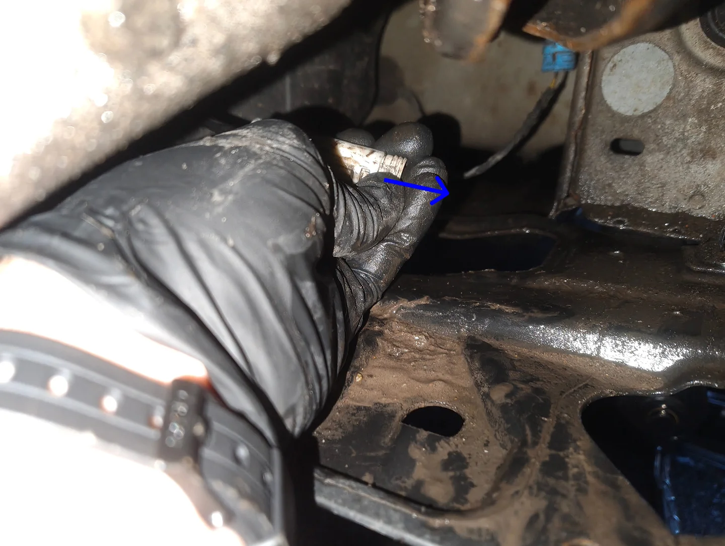 Pressed in brake pad connector button