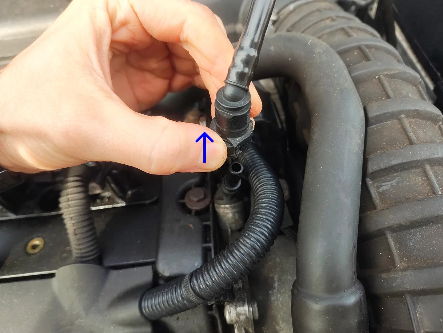 Pulling brake booster connector up