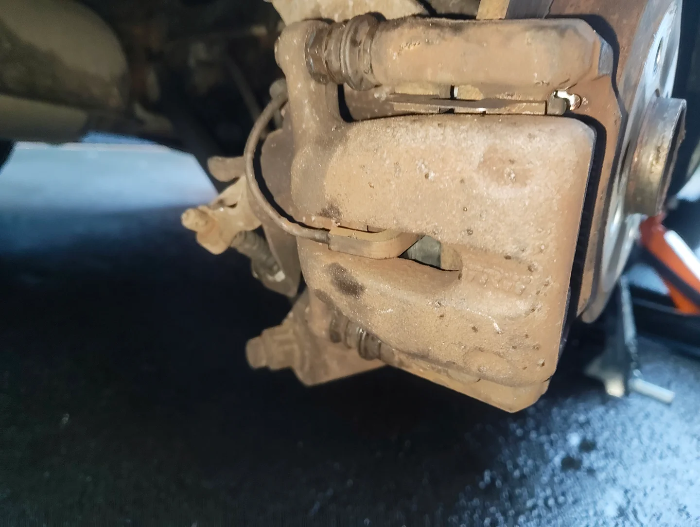 Rear offside brake caliper