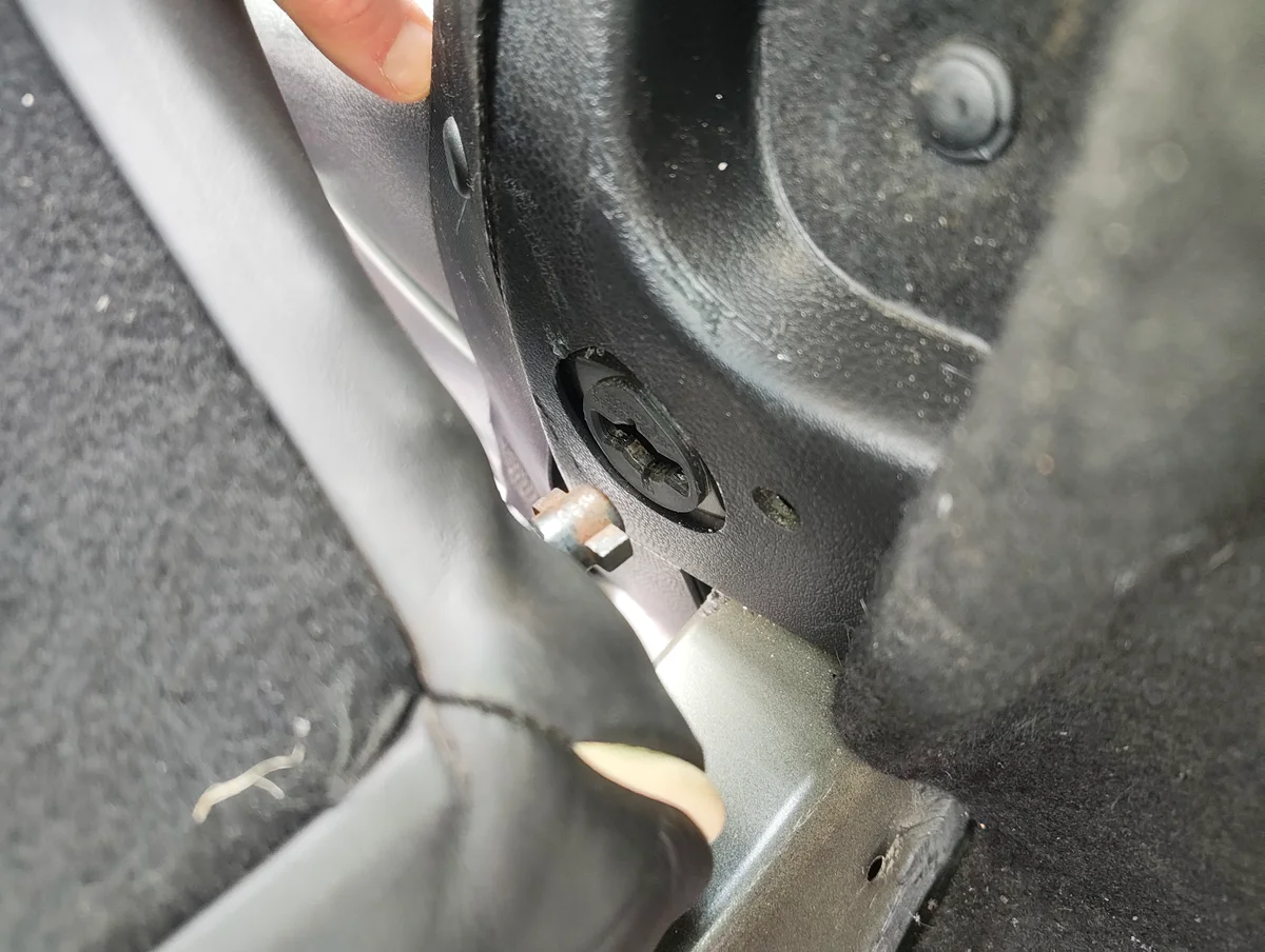 Seat back hinge removed