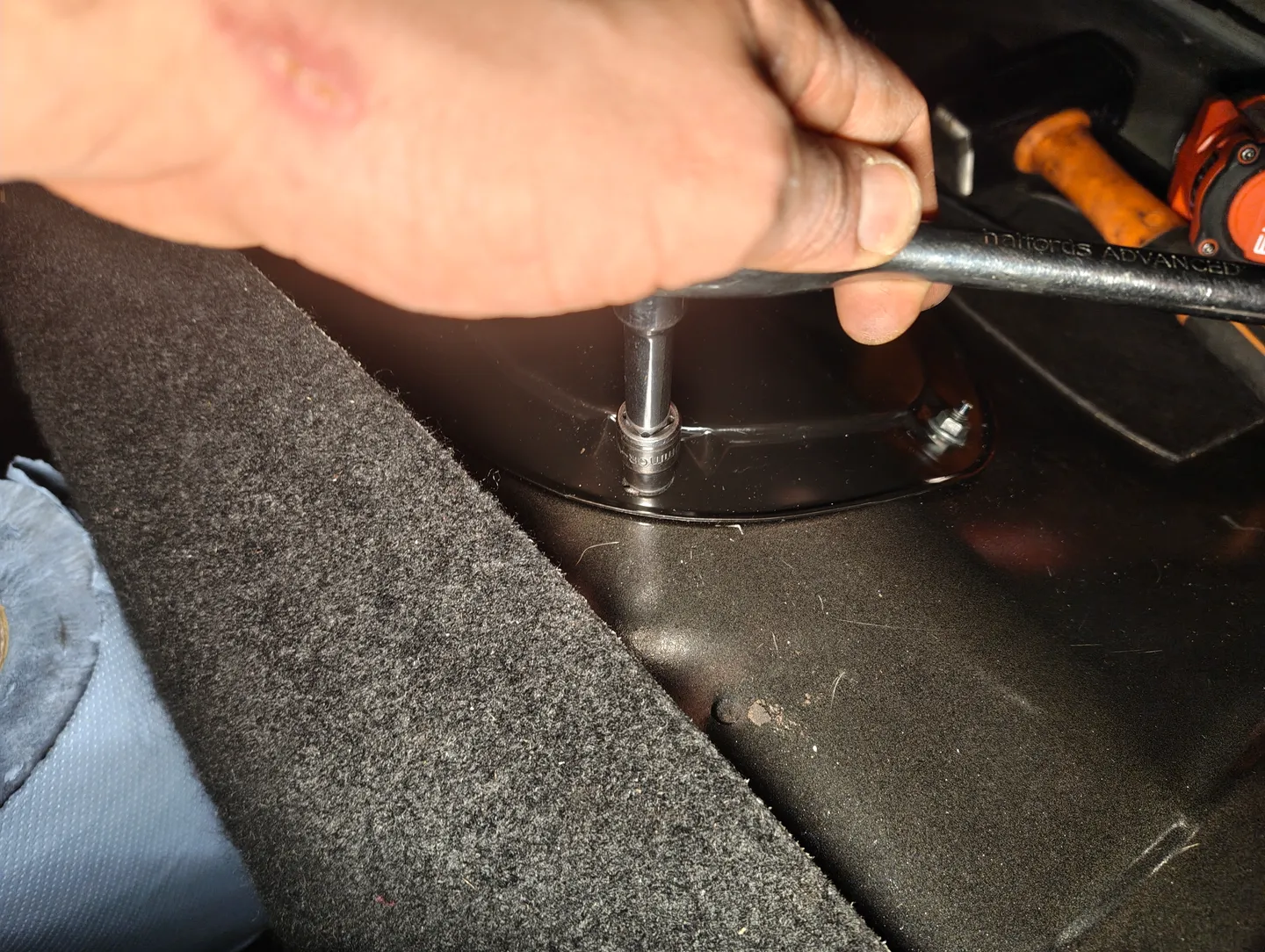 Unbolting fuel entry bolts